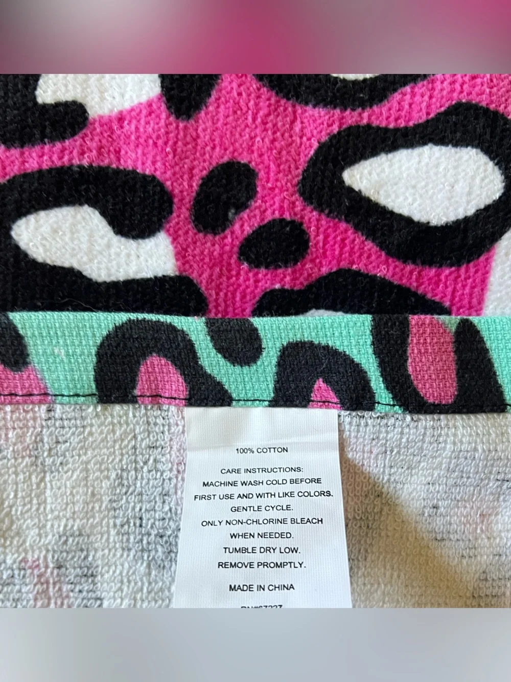 Colorful Leopard Print Striped Beach Towel